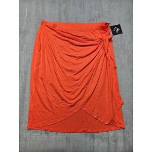 Ava & Viv Women's Plus Size Knit Tie Around Wrap Skirt Size 2X (20/22) Orange